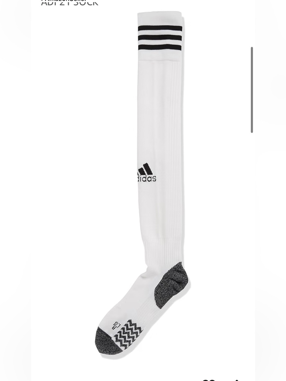 BRAND NEW adult male adidas adi 21 white soccer socks size L